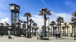 Die historische Telefèric de Montjuïc: Spektakulär aber auch schön teuer inklusive Anstehen.