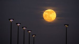 Eindämmung der Lichtverschmutzung durch nach unten gerichtete Strassenbeleuchtung.