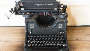 Die Olivetti Schreibmachine von Miguel de Unamuno in Puerto de Cabras.