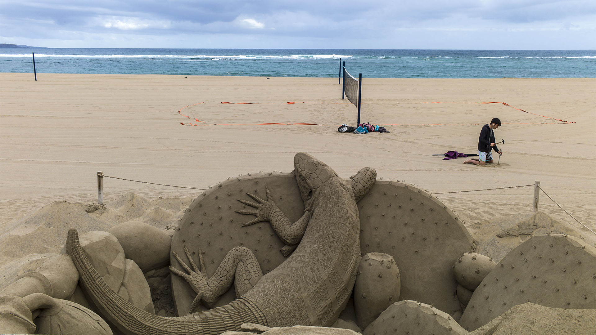 Künstler als aller Welt schaffen spektakuläre Sandskulpturen.