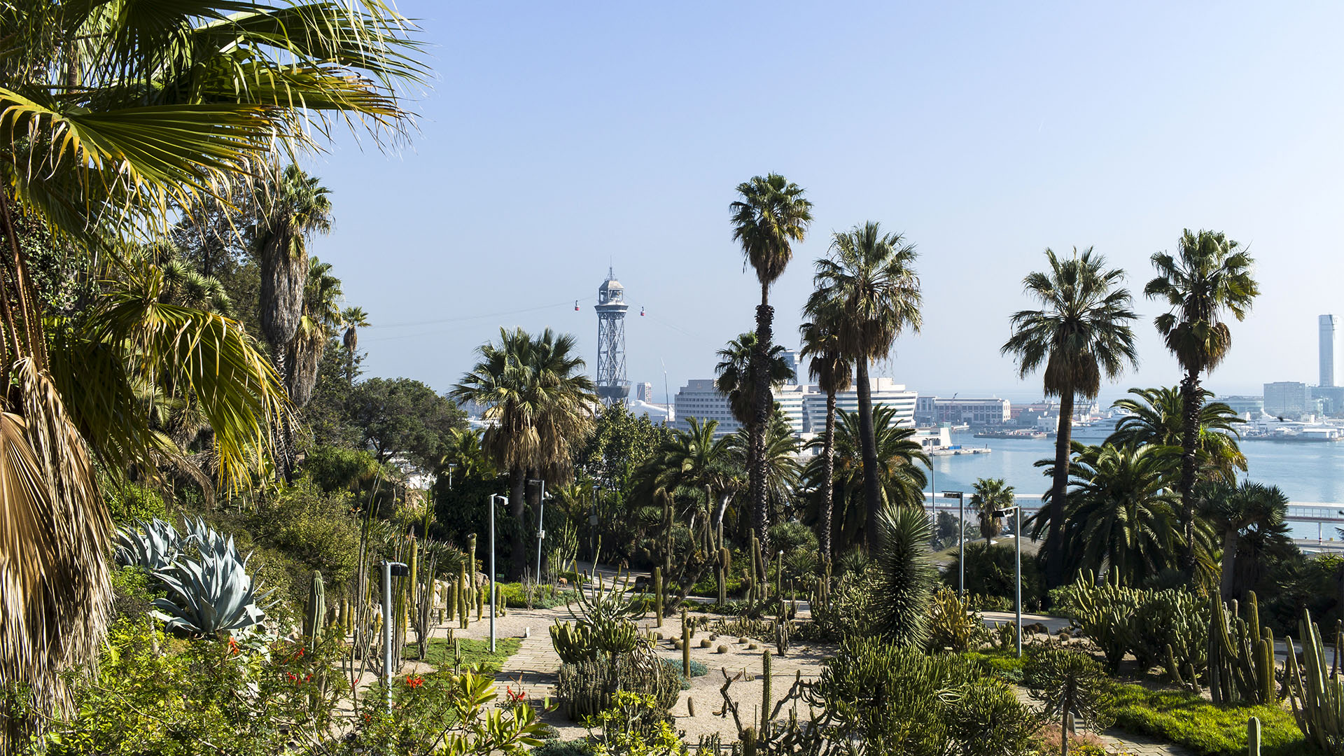 Die Gärten Jardins de Mossèn Costa i Llobera am Montjuïc Barcelona.