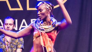 WOMAD Festival 2017 Las Palmas Gran Canaria. On stage: "Beating Heart Music" Electro Dance aus South Africa mit Performance von Lulu James Tansania / UK. Das Publikum bebt – zu recht.