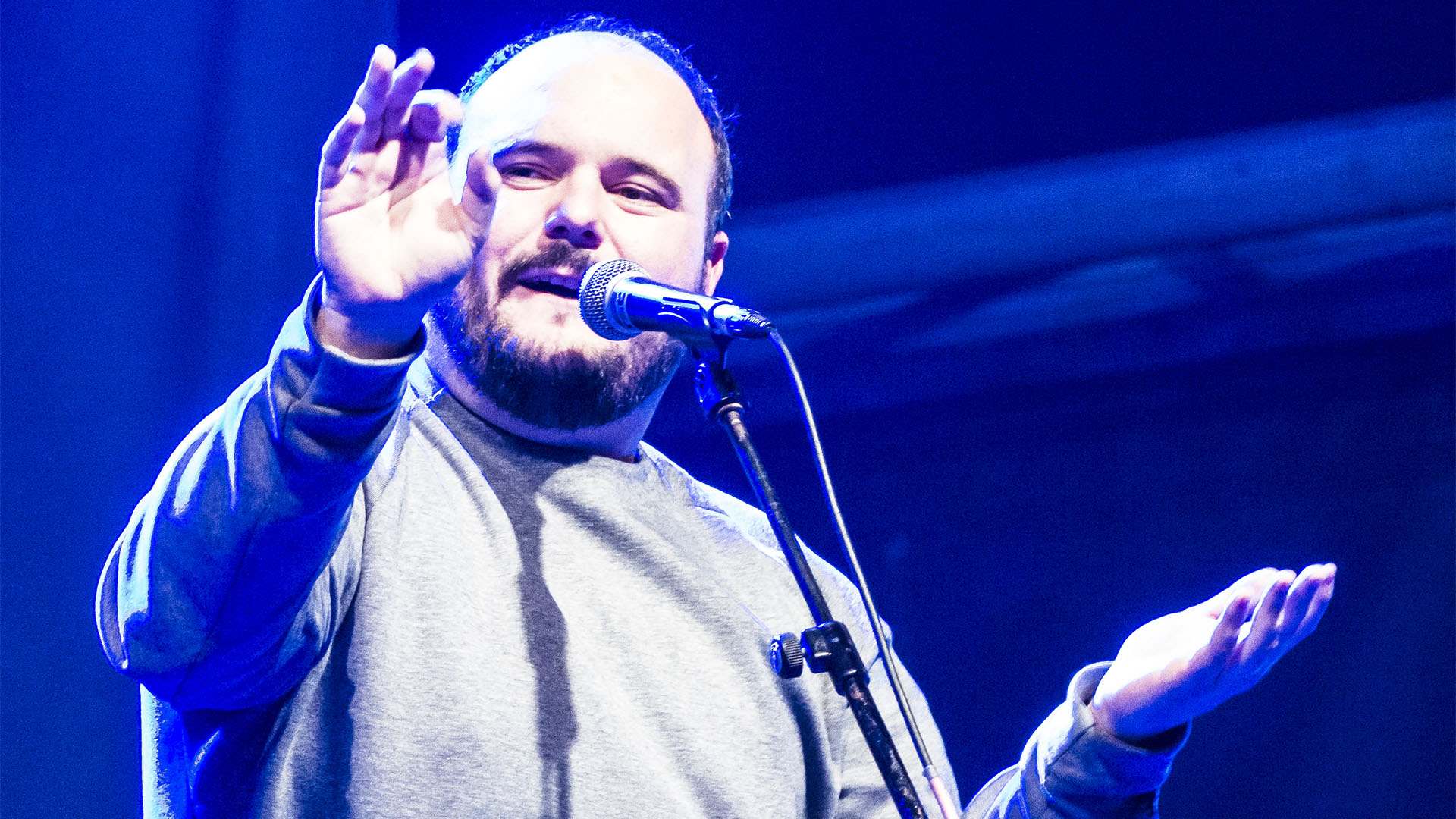 WOMAD Festival 2017 Las Palmas Gran Canaria. On stage: "Niño de Elche" (Francisco Contreras) – Flamenco aus Spanien als Cross over Projekt mit kritischen Texten.