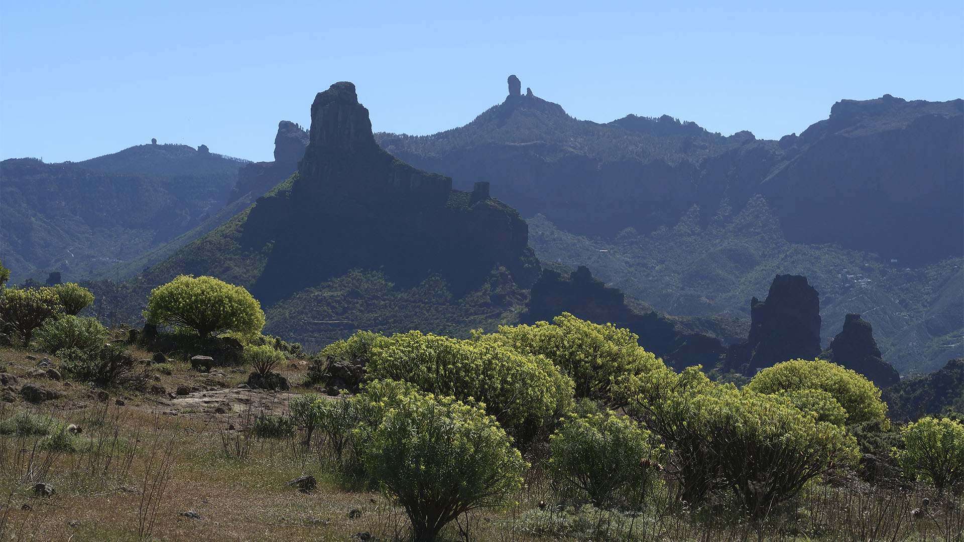 Blick auf den Roque Nublo von La Candelaria.
