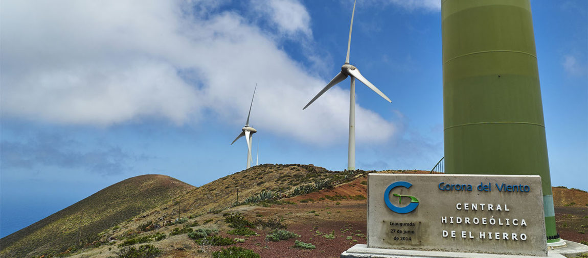 Wind- und Pumpspeicherkraftwerk Gorona del Viento El Hierro.