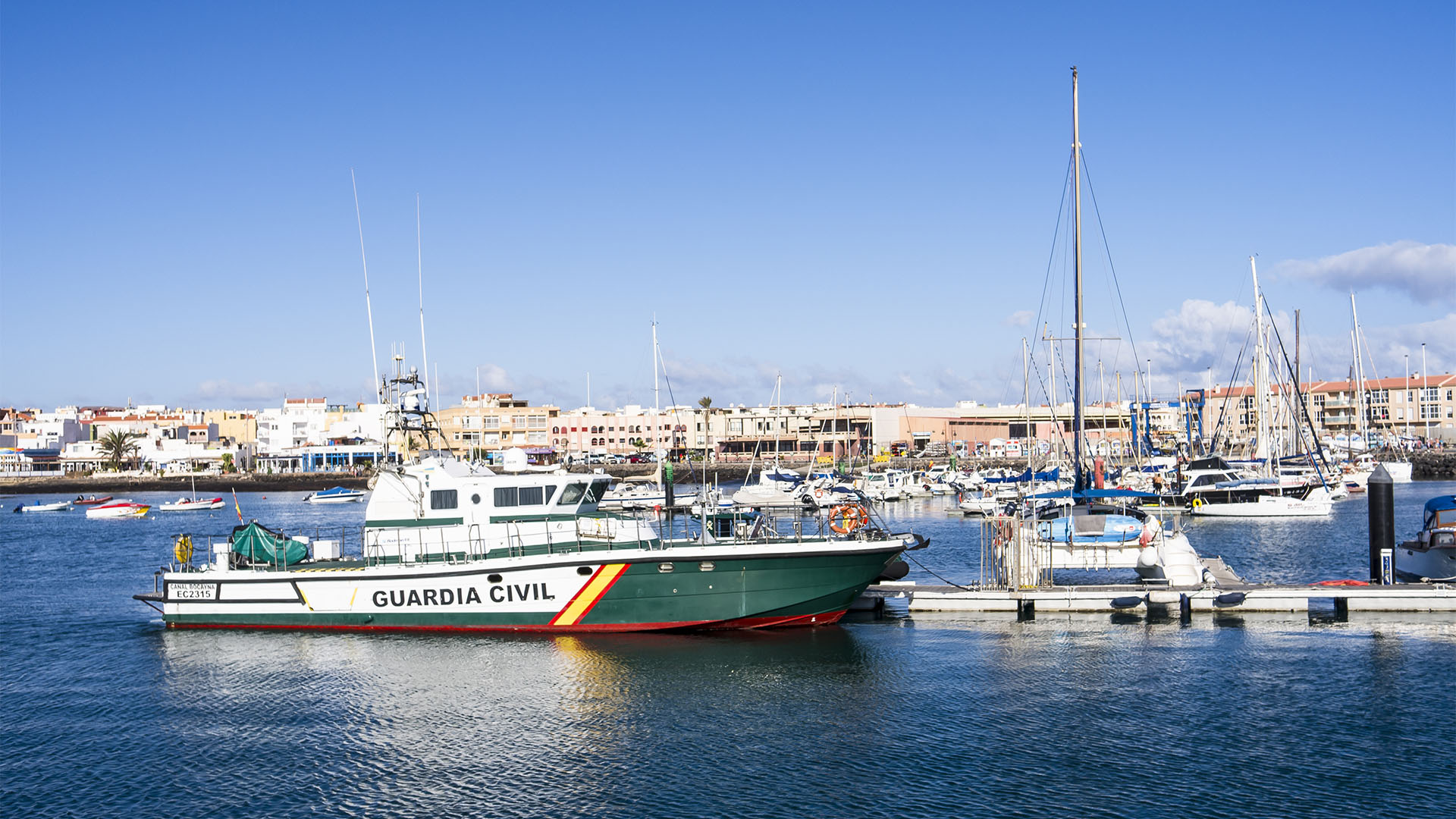 Guardia Civil Patrouillen Boot in Corralejo Fuerteventura.