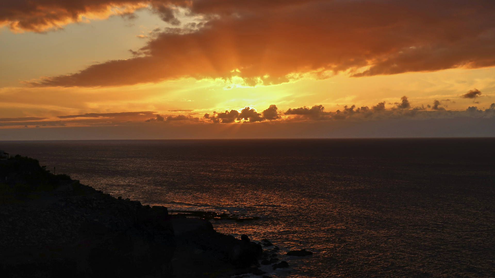 Sonnenuntergang am Punta Gorda nahe Puerto de las Nieves.