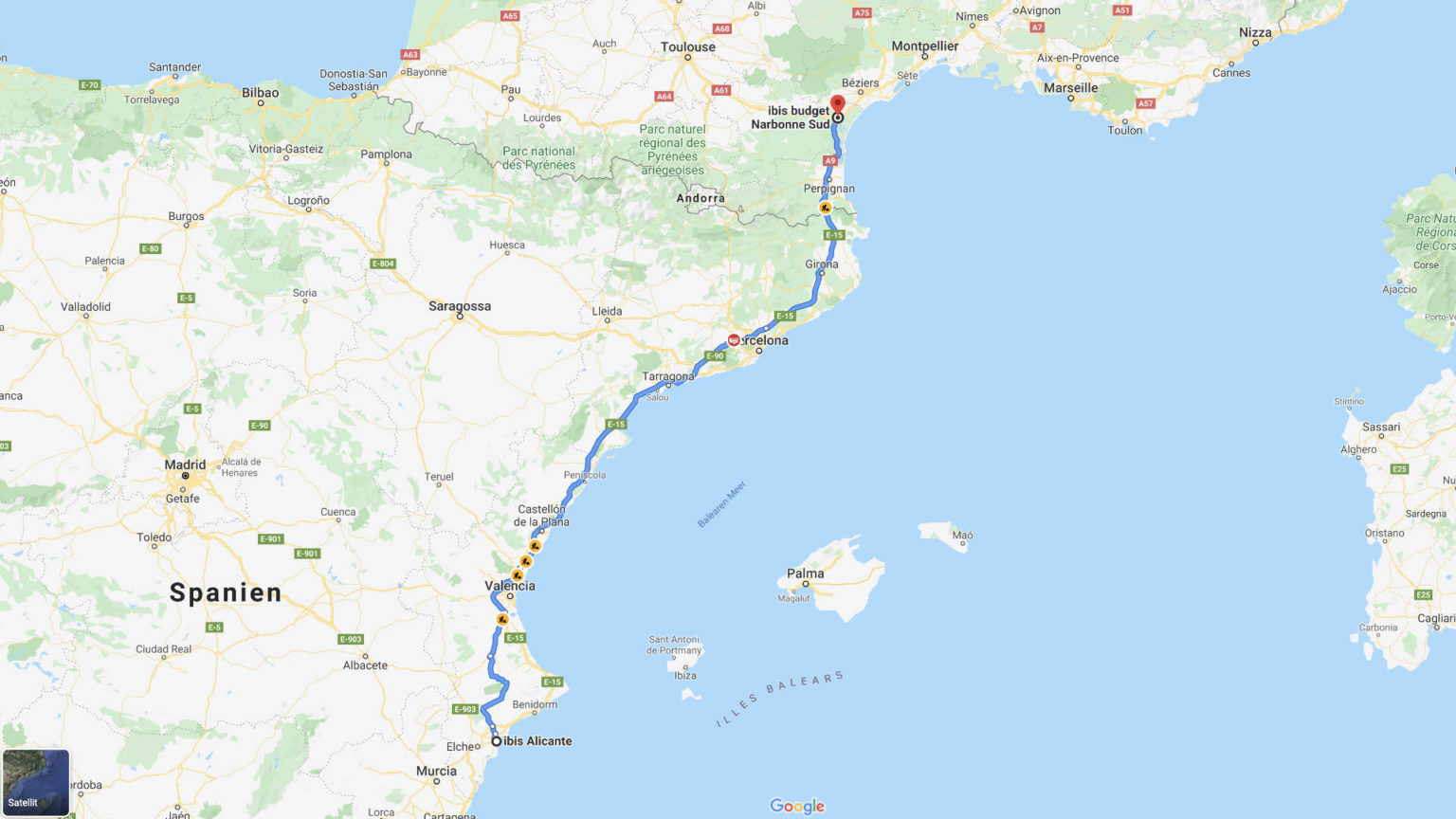 Von Alicante nach Narbonne.