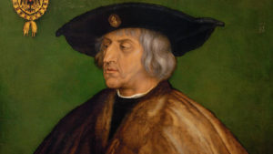 Portrait Maximilian I. von Albrecht Dürer, 1519.