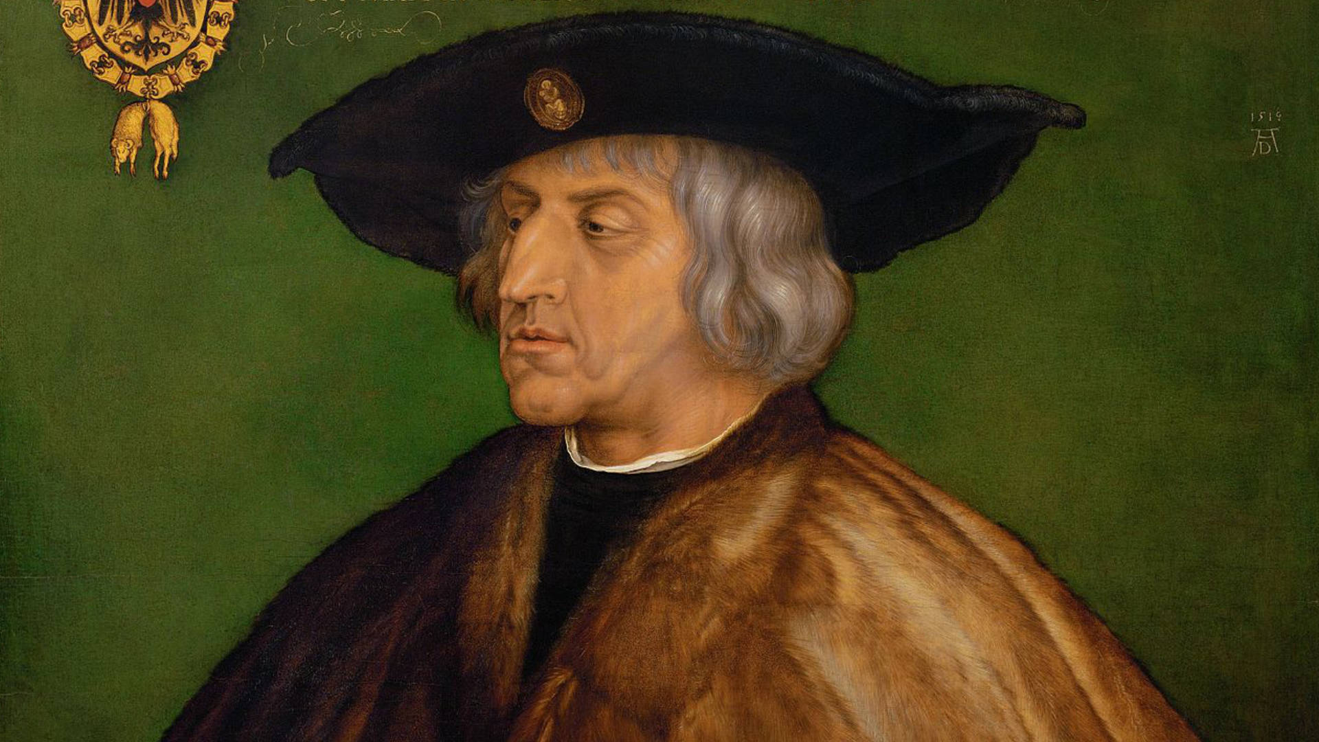 Portrait Maximilian I. von Albrecht Dürer, 1519.