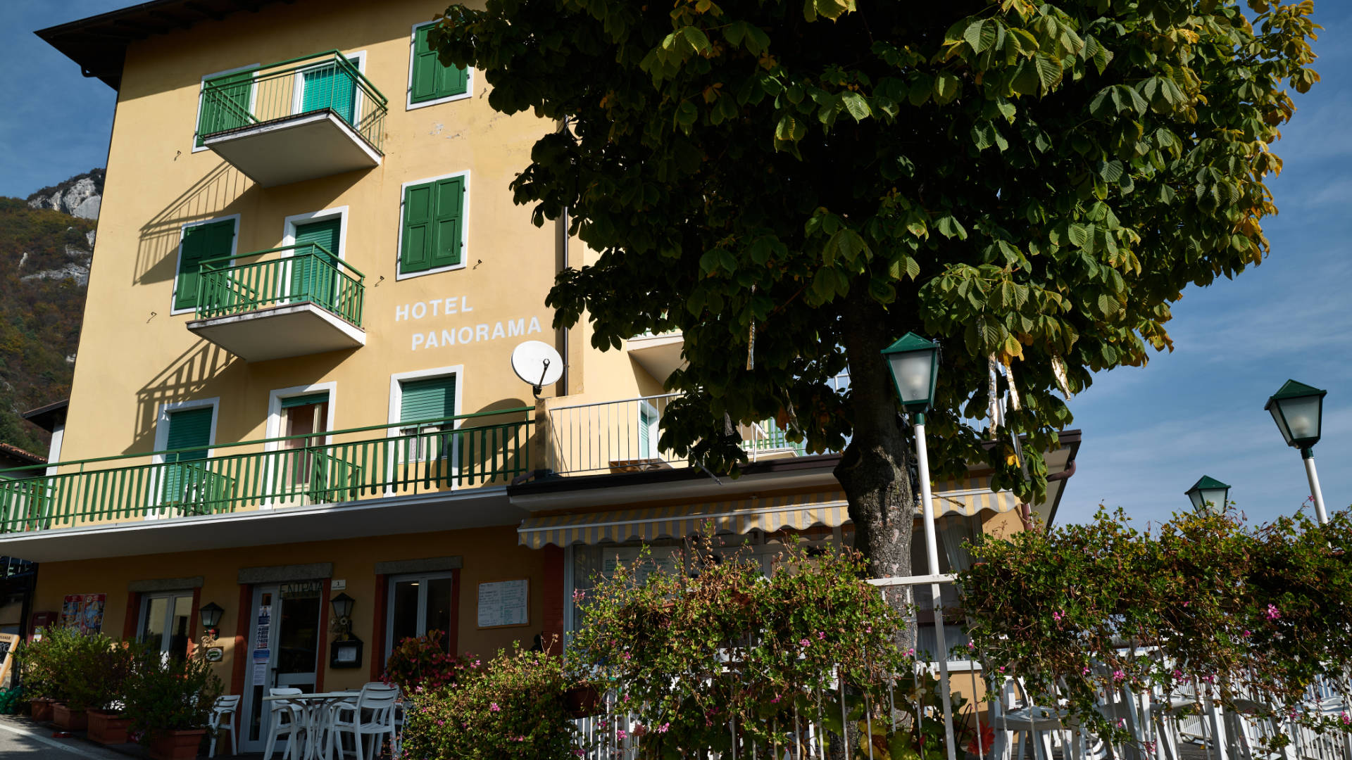 Das Hotel Ristorante Panorama in Pregasina, Lago di Garda.