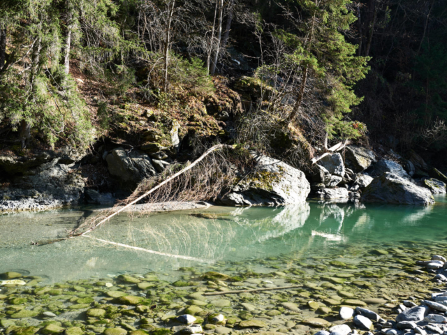 Unterer nördliche Teil der Sillschlucht bei Innsbruck.