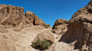 Schauplatz dramatischer Szenen – die „Schlüsselstelle“ hinauf zum Roque Nublo.