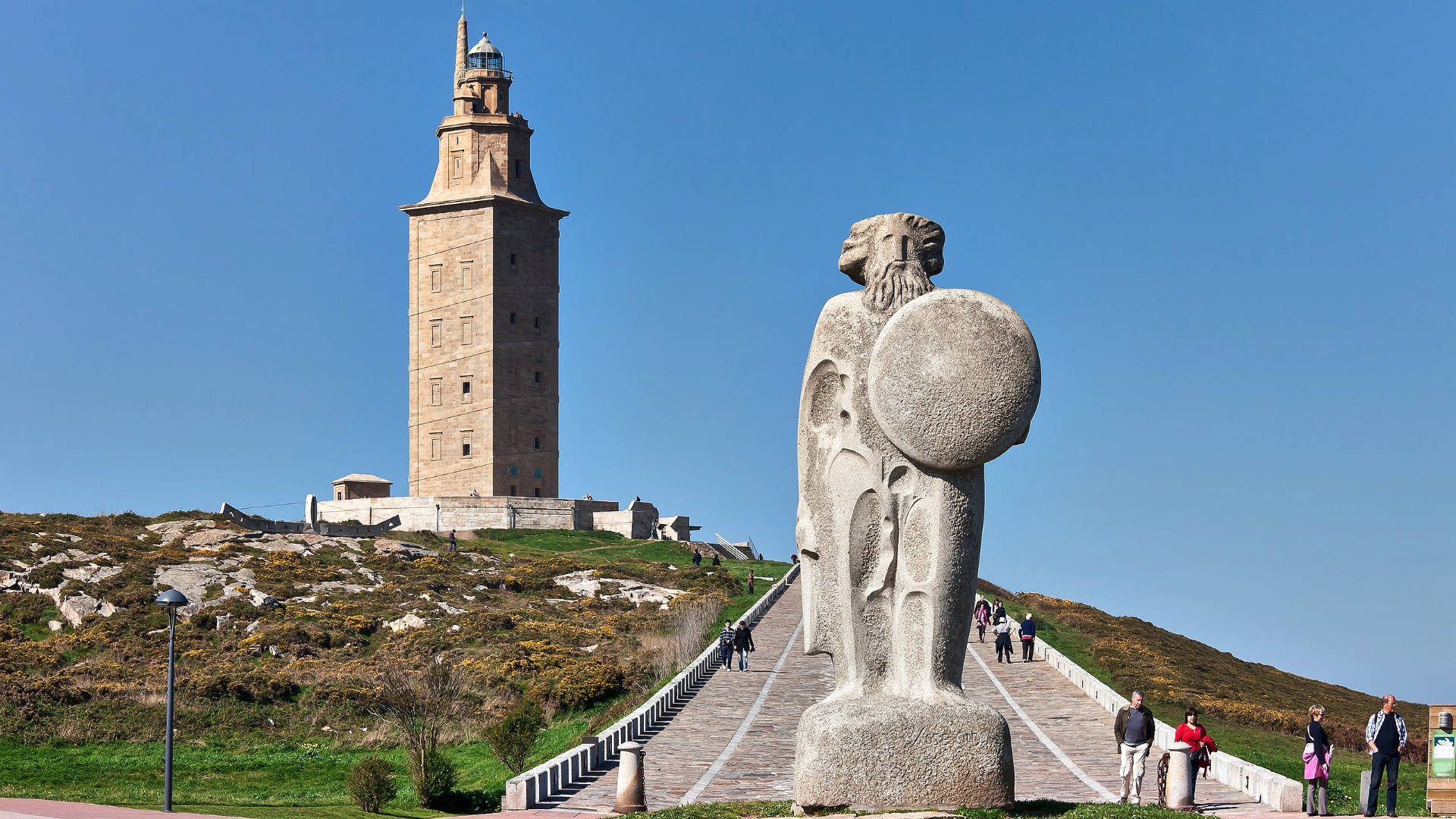 Herkulesturm in A Coruña, Galicien.