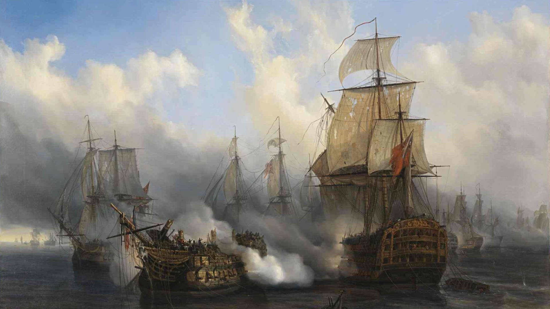 Szenen der Schlacht von Trafalgar (Étienne François Auguste Mayer).