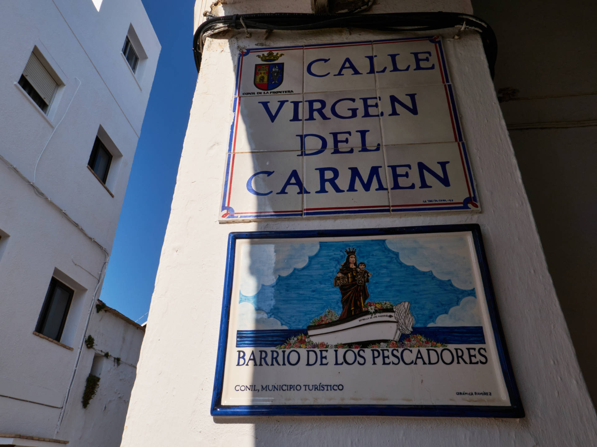 Die Schutzpatronin der Fischer und Marine – Barrio de los Pescadores, Conil de la Frontera.