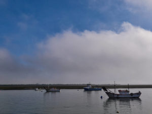 Der Río Odiel am Punta Umbría, dahinter die Isla Saltes bzw. Paraje Natural Marismas del Odiel.