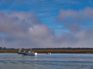 Der Río Odiel am Punta Umbría, dahinter die Isla Saltes bzw. Paraje Natural Marismas del Odiel.