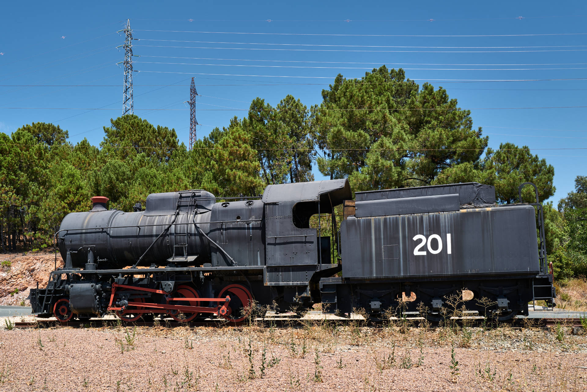 Historische Dampflokomotive der Linie Riotinto – Huelva in Riotinto.