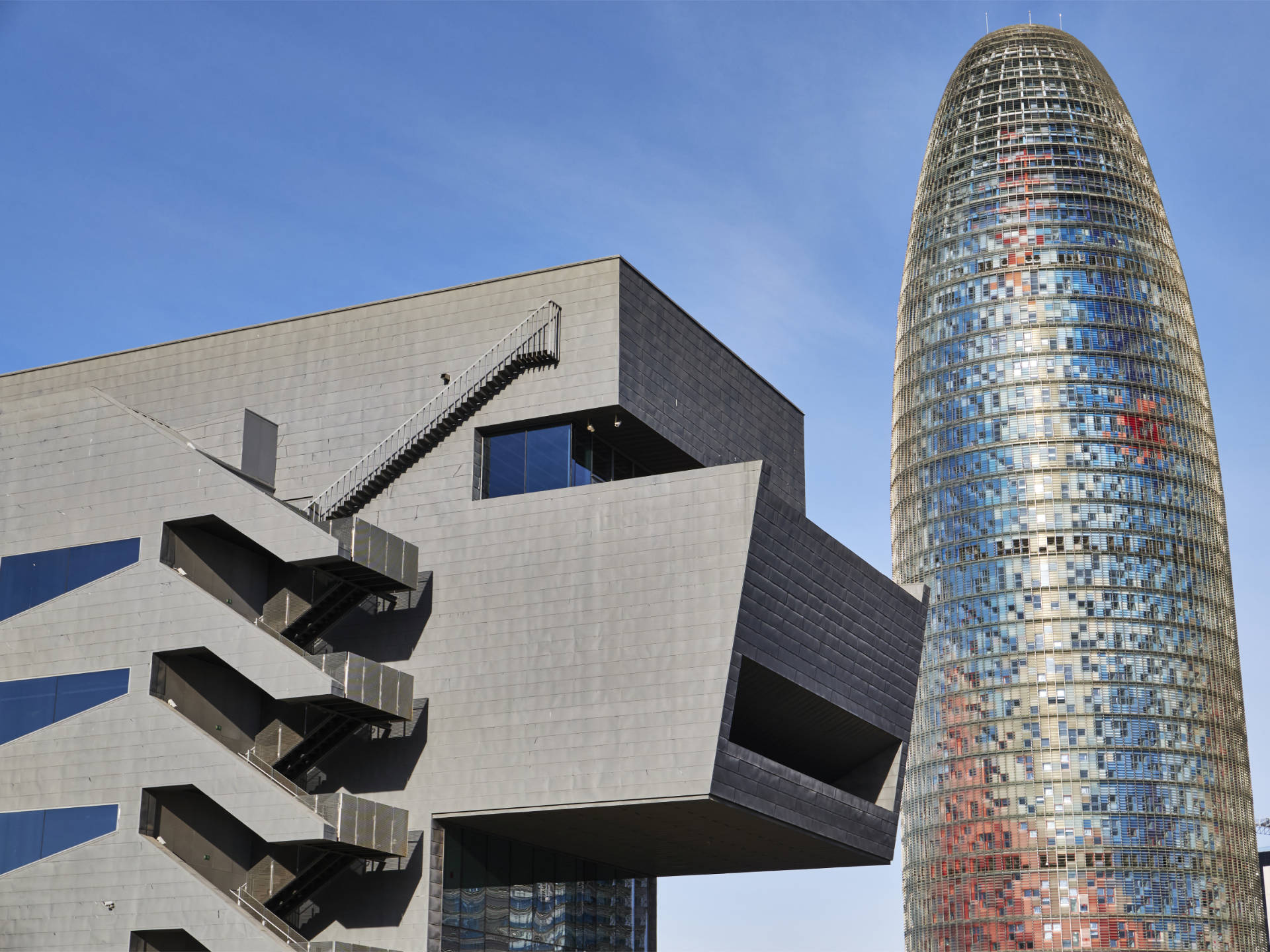 Torre Agbar aka. Torre Glòries + Museu del Disseny de Barcelona.