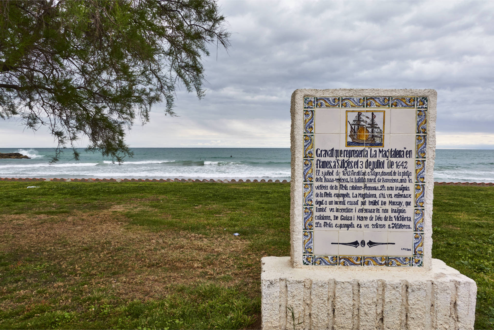 Paseo Maritimo Sitges – Erinnernung an die Seeschlaft gegen die Franzosen vom 3. Juli 1642.