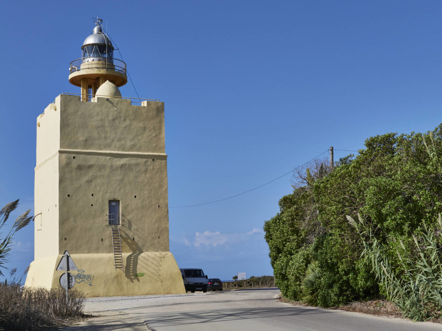 Faro de Cabo Roche Andalusien Spanien. ¡Viva España!