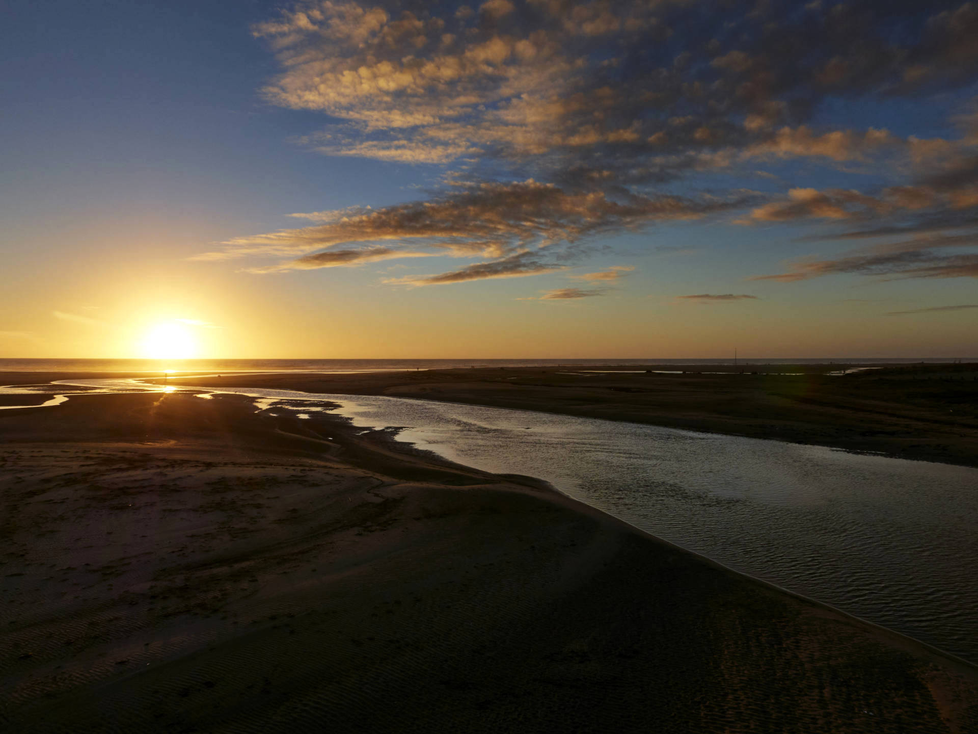 Conil de la Frontera – Sonnenuntergang am Playa de los Bateles am Río Salado.