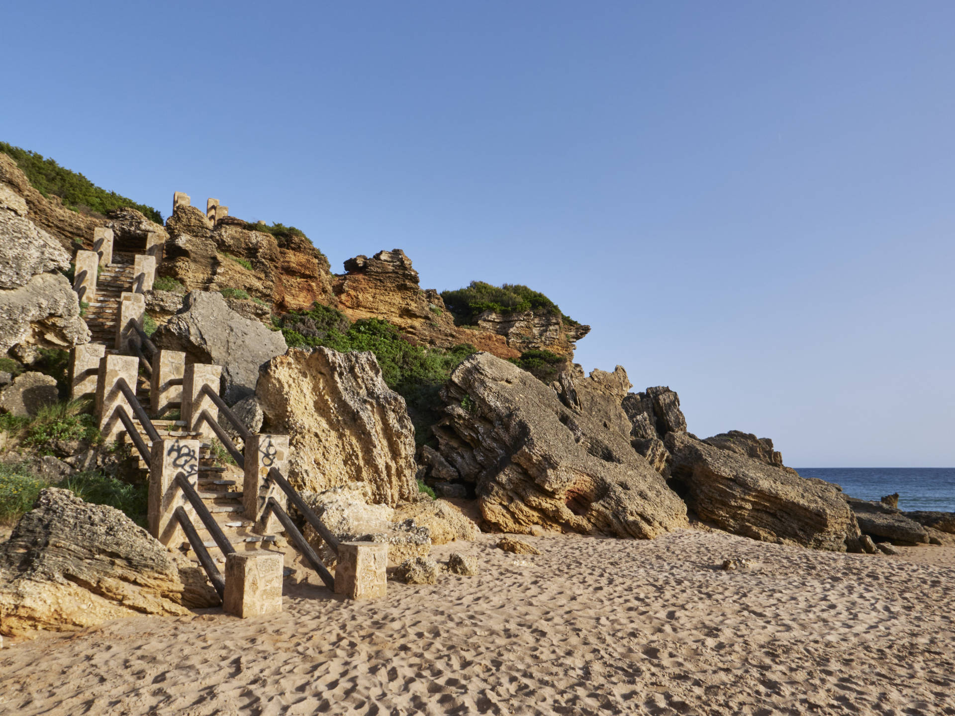 Treppe zur Cala del Frailecillo Conil de la Frontera.