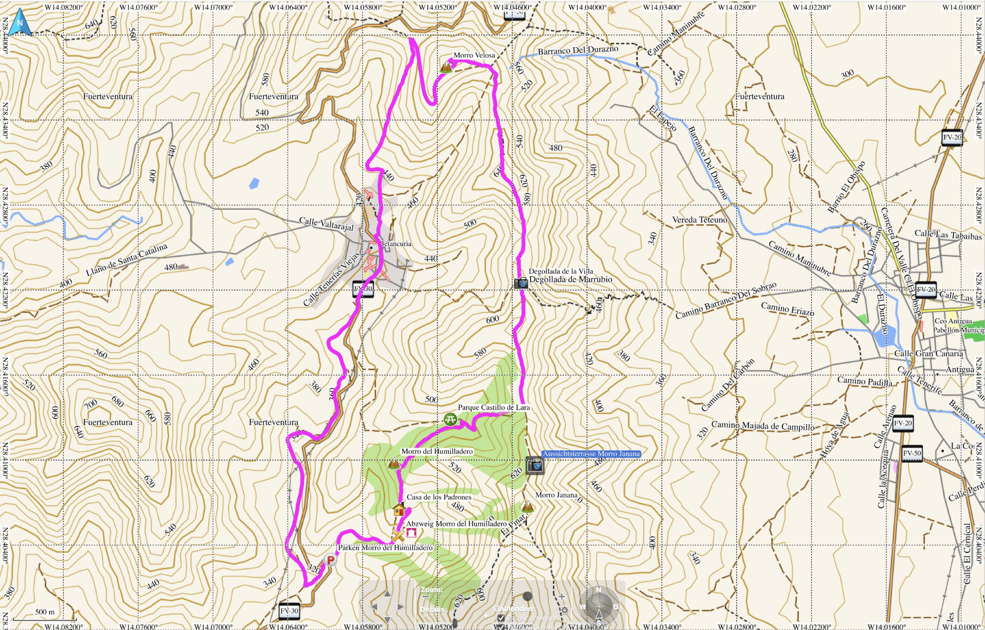 Trailmap – El Pinar, Trailrunning Fuerteventura.