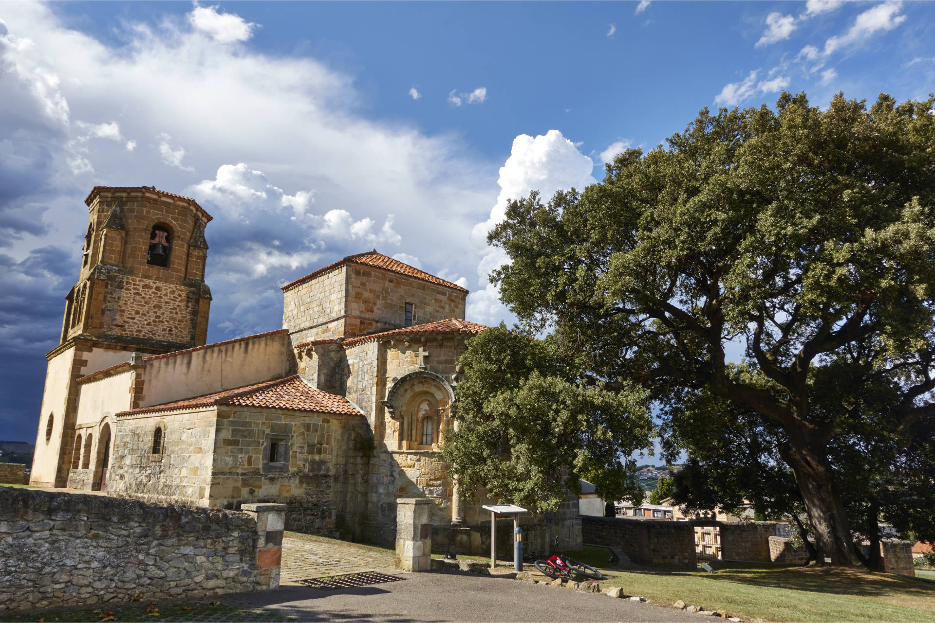 Die herrliche Eiche an der Kirche Santa María.