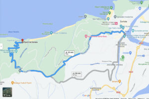 Route von Zamaia zum Aussichtspunkt Baratzazarrak. (Fuente: Google Maps)