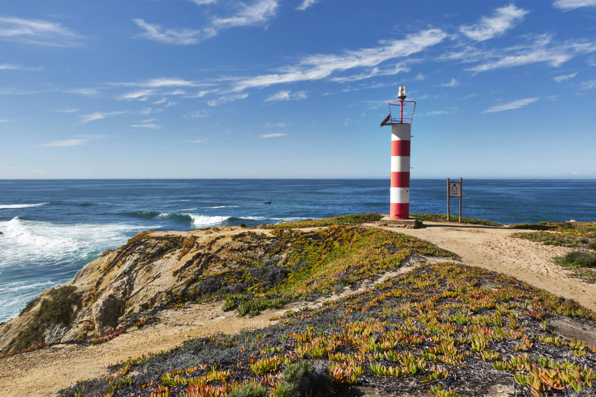 Die Rota Vicentina am Leuchtfeuer von Porto Covo.