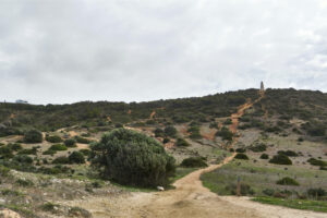 Der Trail beginnt hinauf zum Vértice Geodésico da Atalaia.