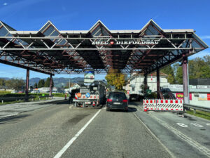 Österreichisch Schweizer Grenze in Diepoldsau.