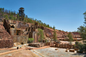 Die historische Mina Peña de hierro Riotinto Andalucía Spanien.