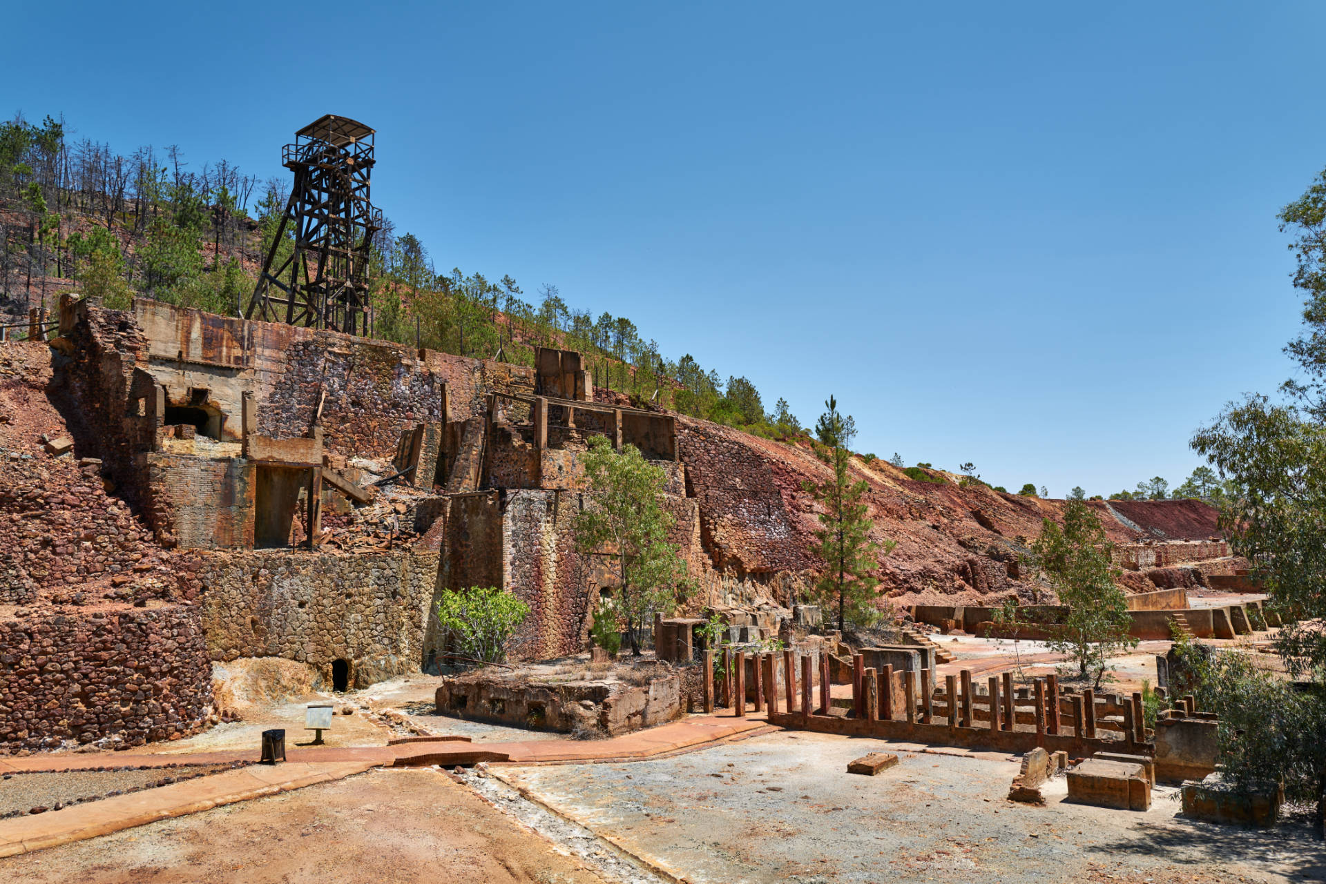 Die historische Mina Peña de hierro Riotinto Andalucía Spanien.